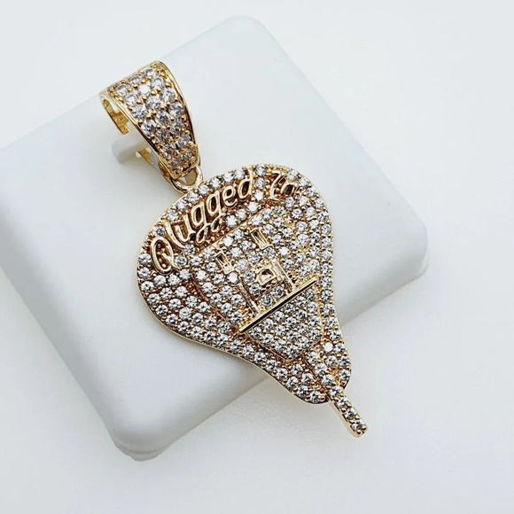 "14K Gold Plated Cubic Zircon Pendant, INUS1BR095 - Picture 7 of 10